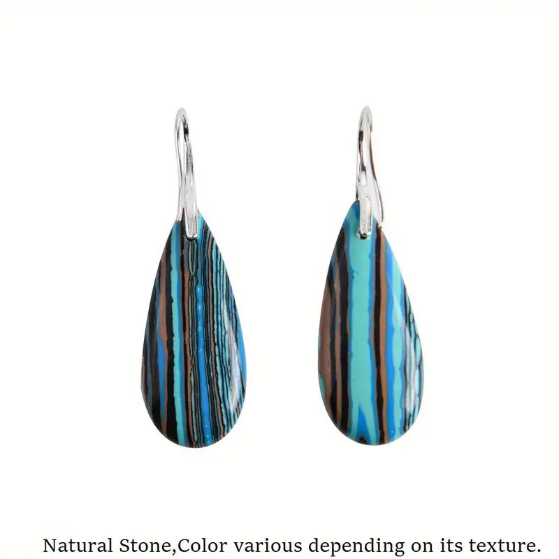 Jasper Stone Drop Earrings