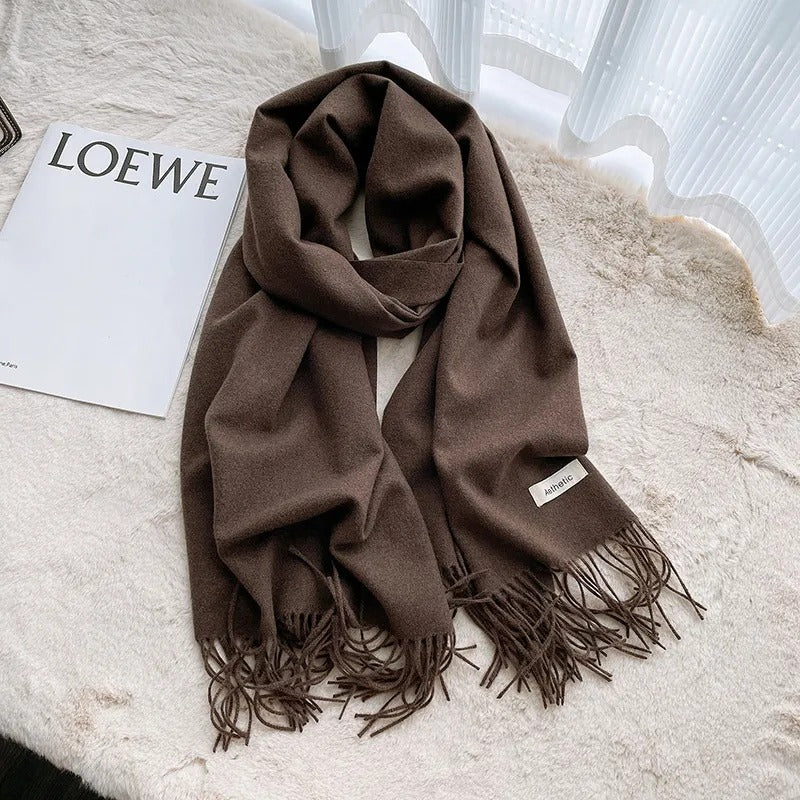 Faux Cashmere Scarf - Brown