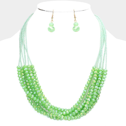 Multilayered Faceted Bead Necklace
