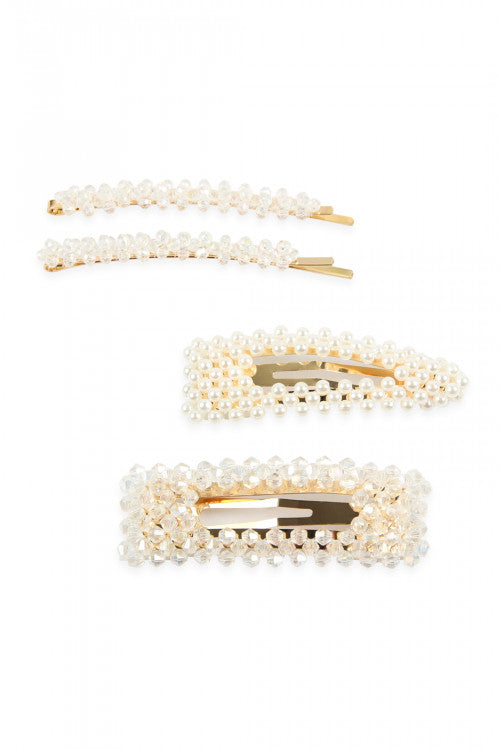 Crystal & Pearls Hair Pin Set