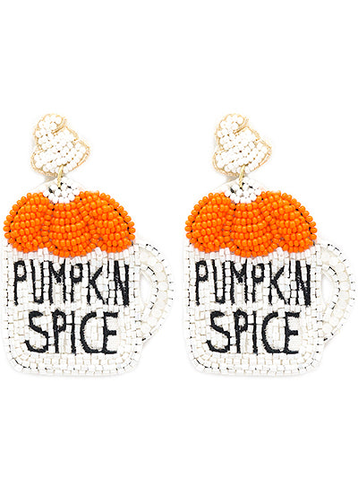Beaded Pumpkin Spice Earrings