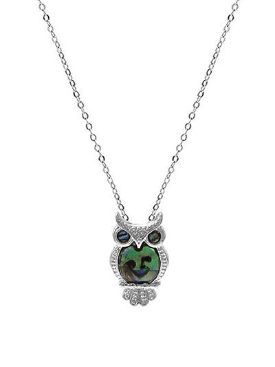 Abalone Owl Necklace