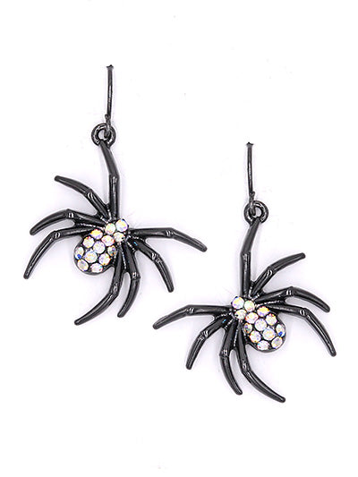 Spider Dangle Earrings - Black