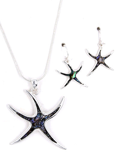 Abalone Starfish Necklace Set