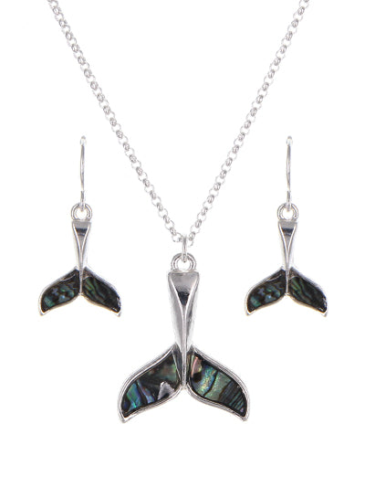 Abalone Whale's Tail Necklace Set