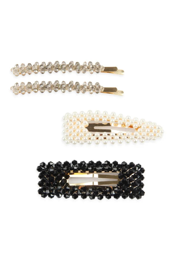 Crystal & Pearls Hair Pin Set