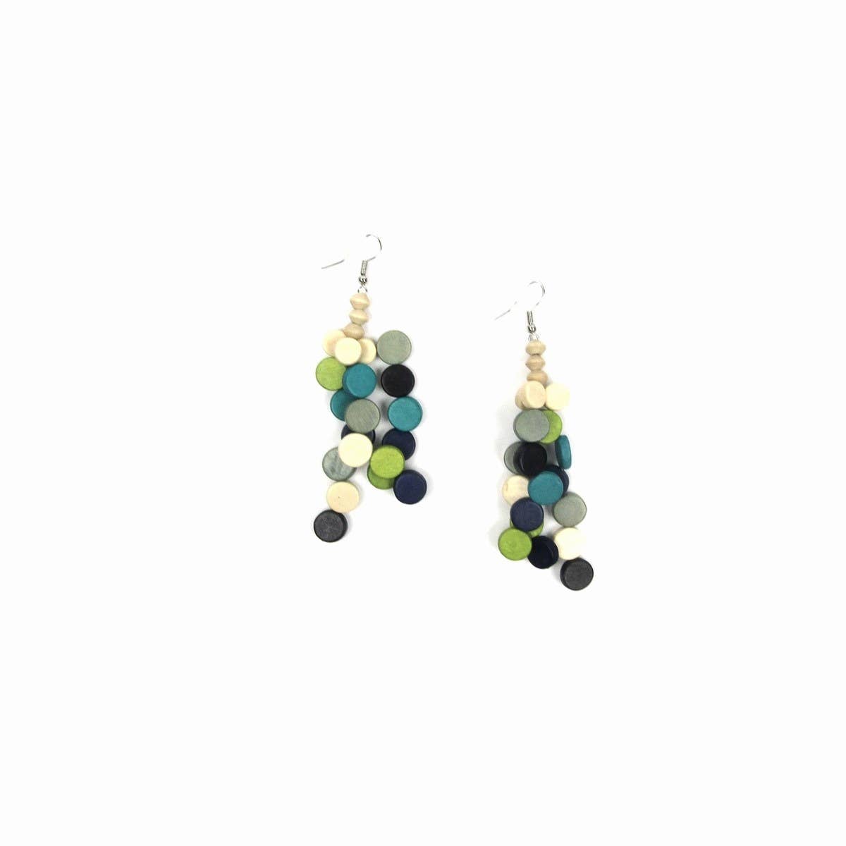 Napali Blue and Green Beaded Earrings