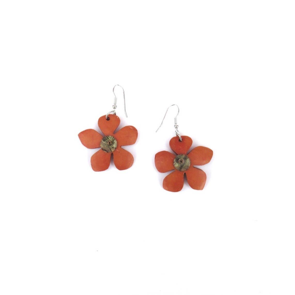 Floria Orange Flower Earrings