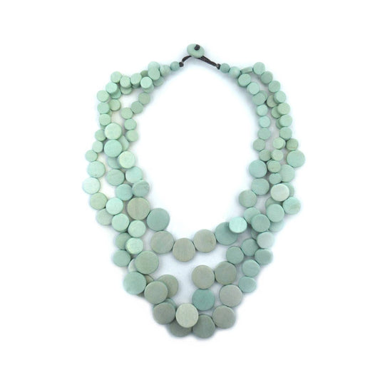 Linda icy mint wood necklace